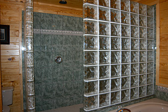 glass block walk-in shower
